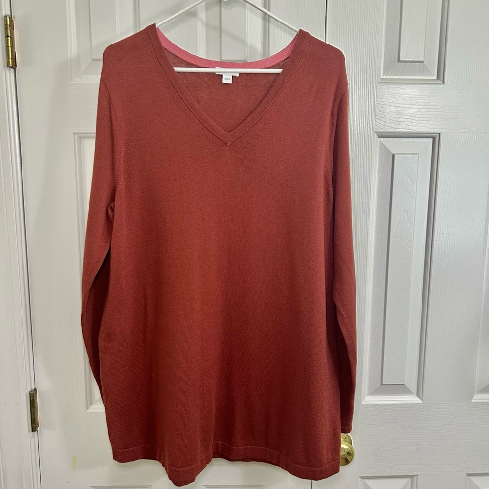 J. Jill Rust V-Neck Long Sleeve Tunic